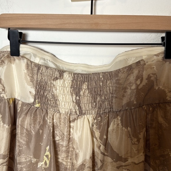 Banana Republic Womens Y2K Vintage 100% Silk Brown Cream Floral Strapless Top 10 - Picture 9 of 14